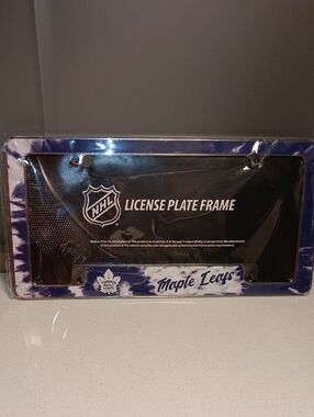 NHL TORONTO MAPLE LEAFS NAVY & WHITE LICENSE PLATE FRAME